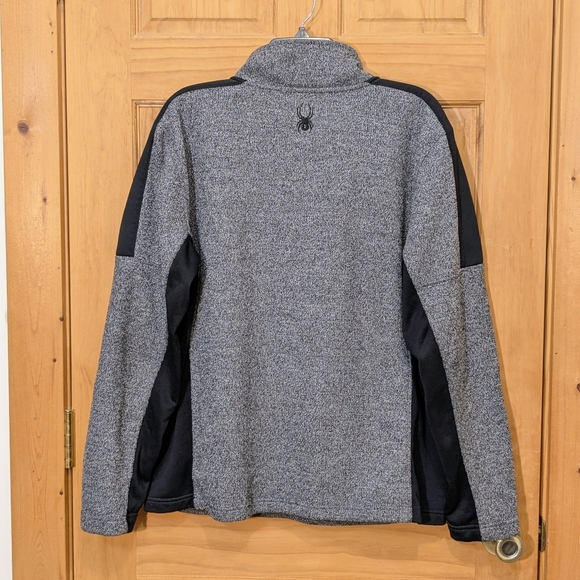 SPYDER 1/4 Zip Mendoza Pullover Heather Grey Black Fleece Sweater Mens LG Winter - Picture 14 of 16